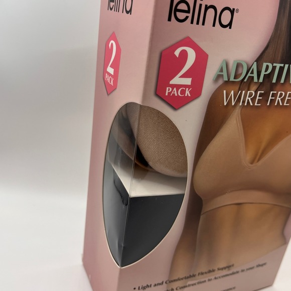 Felina Adaptive Cup Wire Free Bra 2 Pack Nude Size Small - Picture 2 of 8